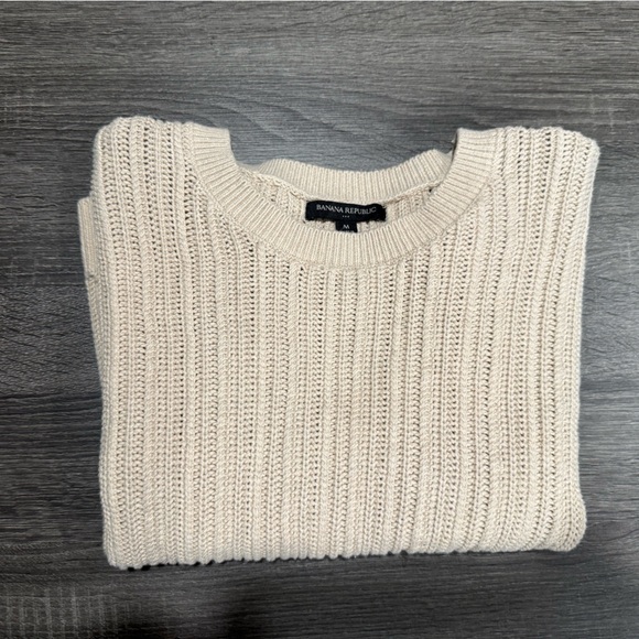 Banana Republic Women's Cream Ribbed Sweater - Picture 2 of 12